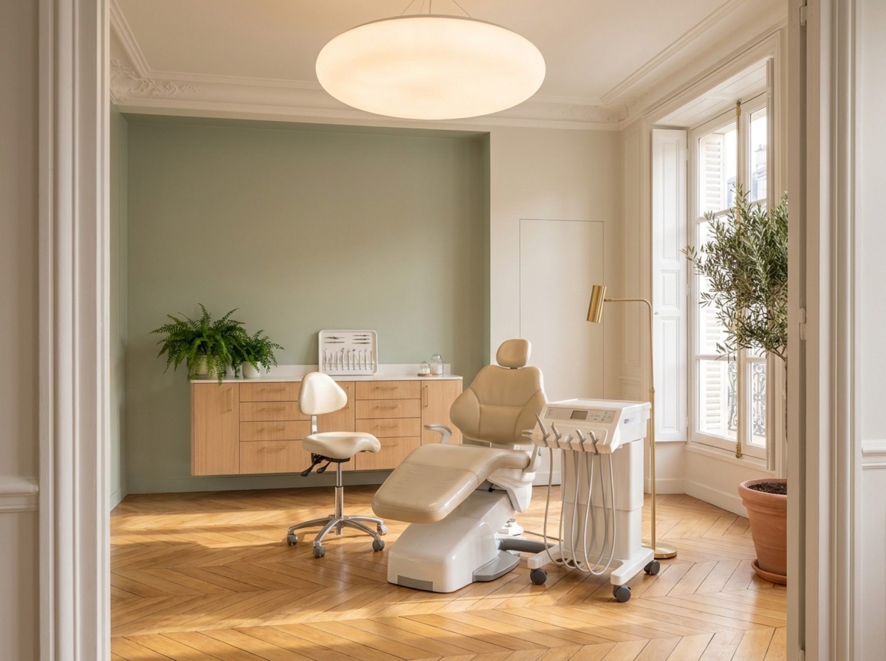 La salle de soins, vue depuis la porte.