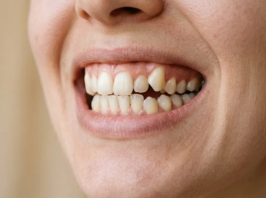 Avant le traitement : dents qui se chevauchent