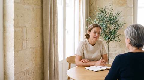 Le Dr Brémond écoute une patiente avant de lui proposer un plan de soins