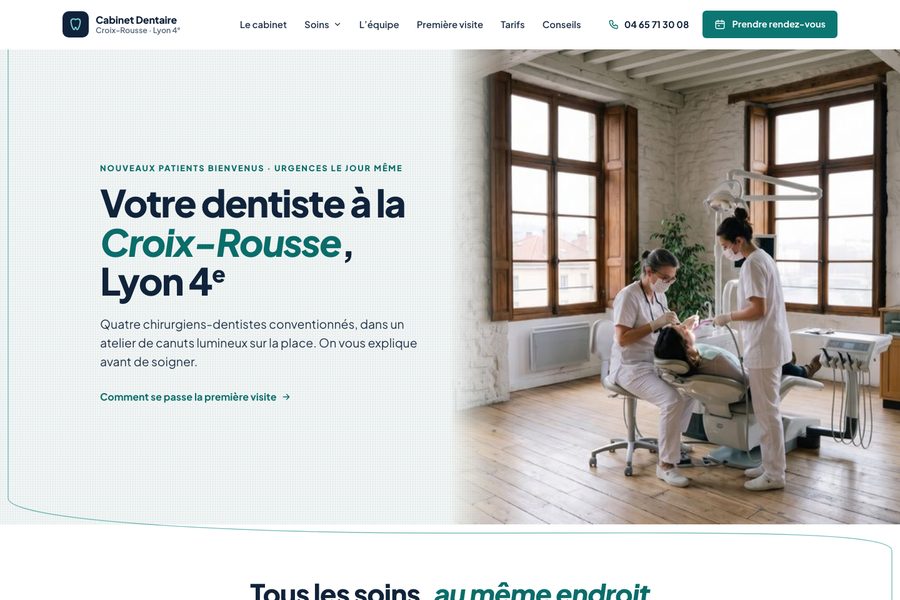 Site du Cabinet Dentaire Croix-Rousse, chirurgiens-dentistes à Lyon 4e