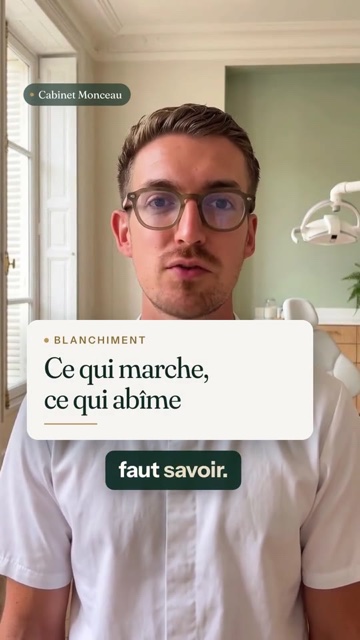 Vidéo verticale sous-titrée sur le blanchiment des dents, montée par DeveloppIA